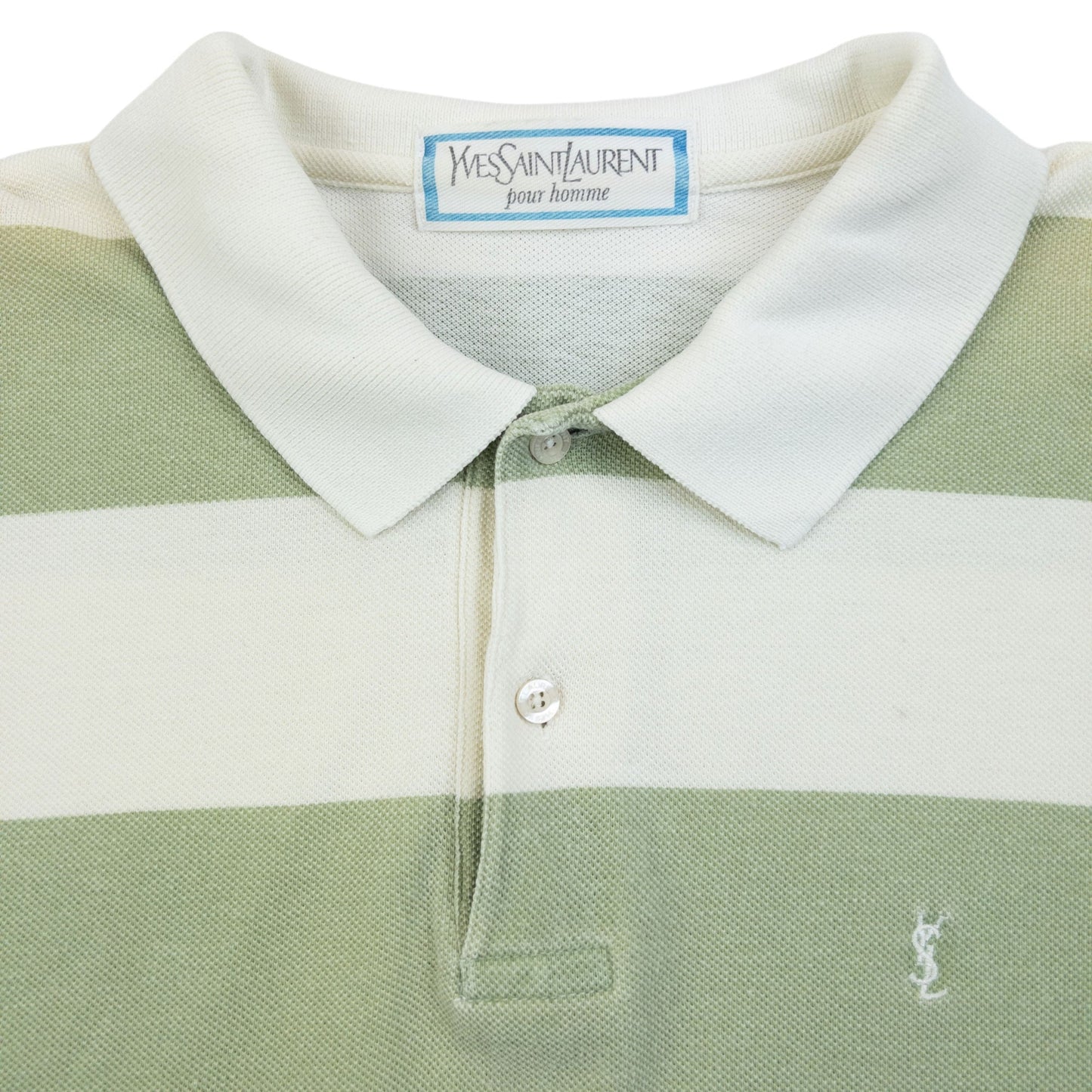 Vintage 80s YSL Yves Saint Laurent Long Sleeve Polo Shirt Size M | Medium, Multicoloured