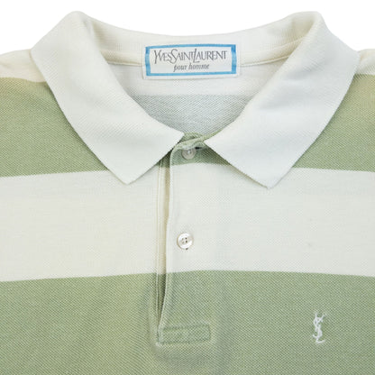 Vintage 80s YSL Yves Saint Laurent Long Sleeve Polo Shirt Size M | Medium, Multicoloured