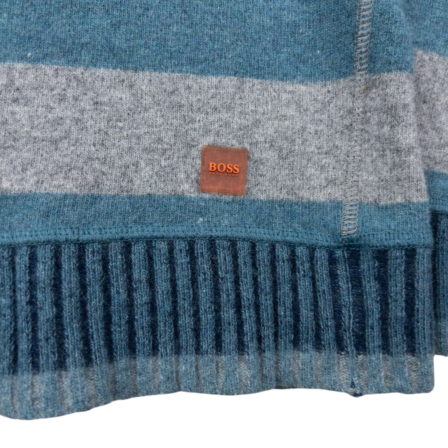 Vintage 2000s Hugo Boss Reversible Striped Wool Jumper Size L