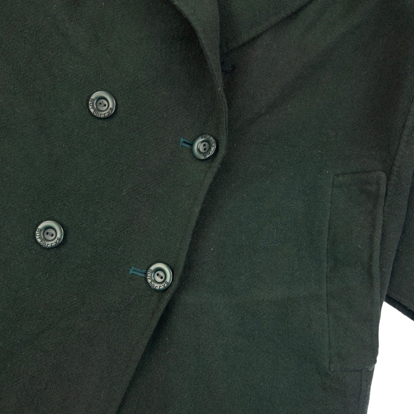 Vintage 90s Burberry Longline Wool Jacket Womens Size L | Large, Green