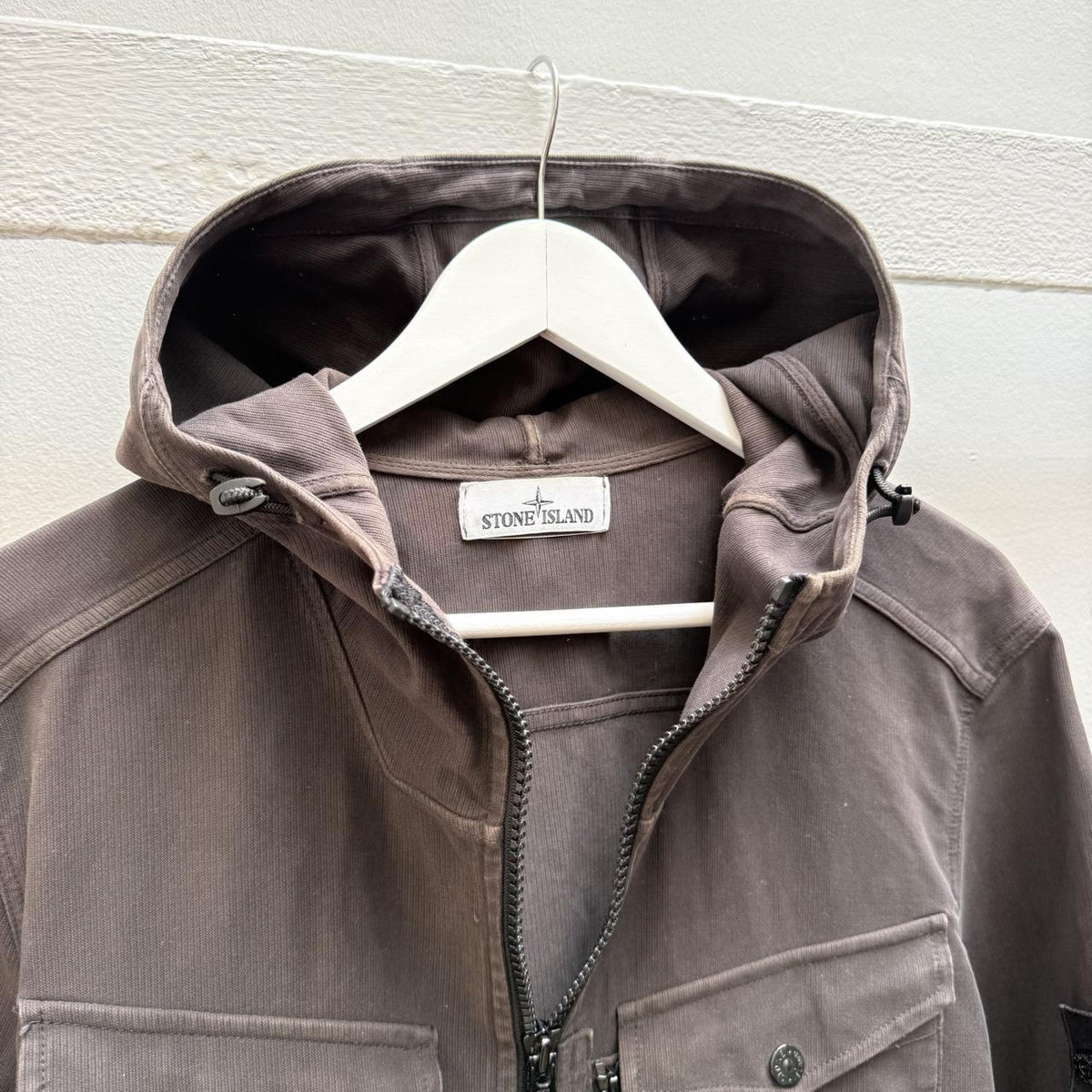Stone Island Hooded Jacket (L) | Large, Brown