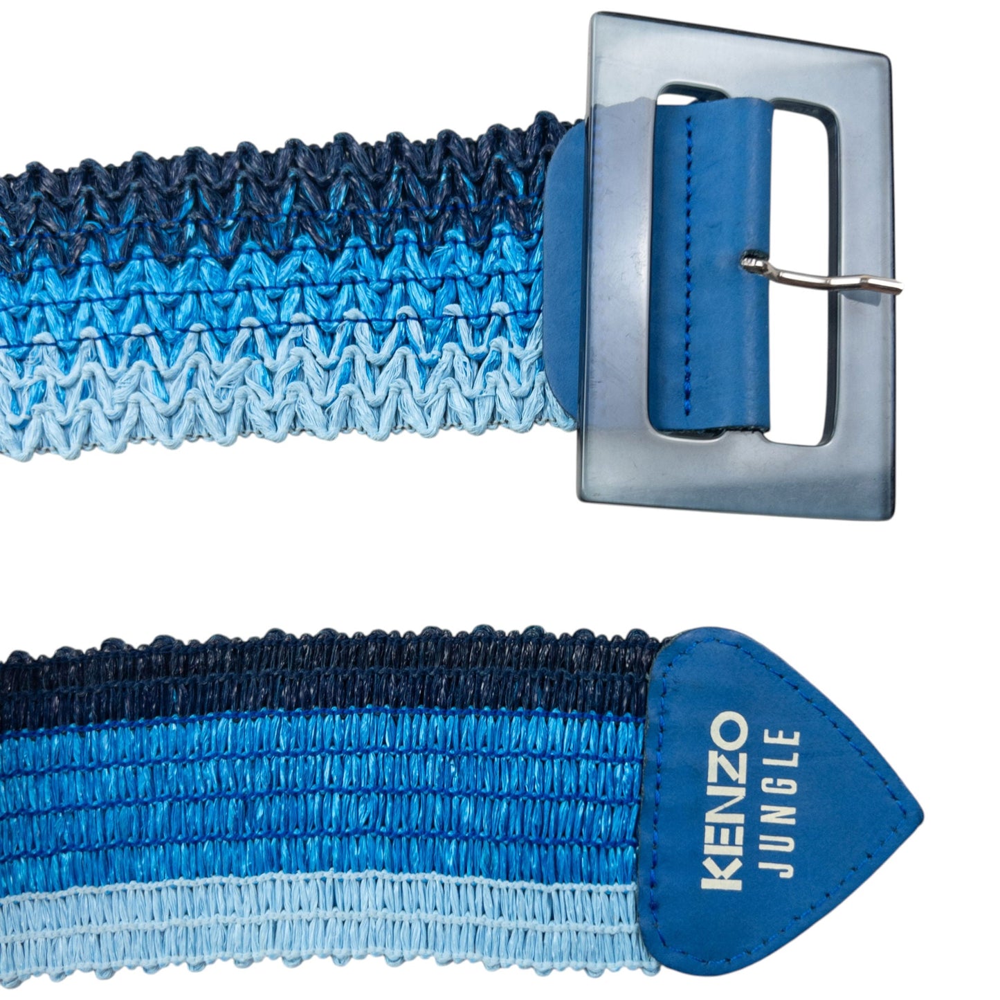 Vintage 2000s Kenzo Jungle Woven Belt One Size | O/S, Blue