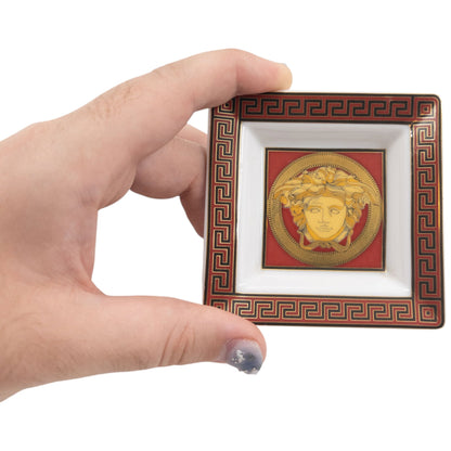 Vintage 2000s Versace Medusa Mini Ashtray Dish | O/S, Red, Gold, White