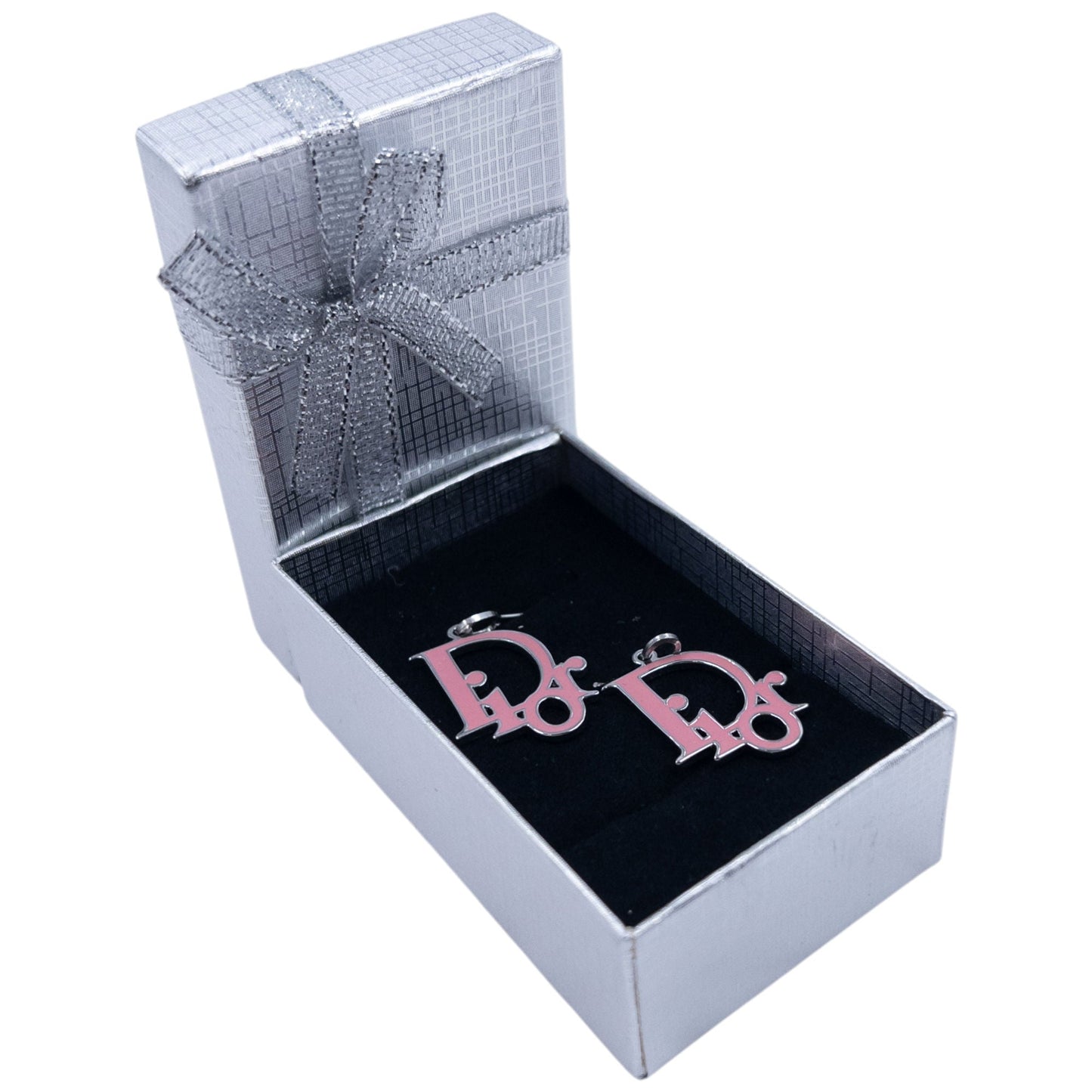 Vintage 2000s Dior By Jogn Galliano Enamel Logo Earrings | O/S, Pink