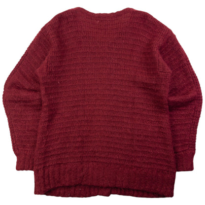 Vintage 80s Issey Miyake Wool Knit Cardigan Size M | Medium, Red