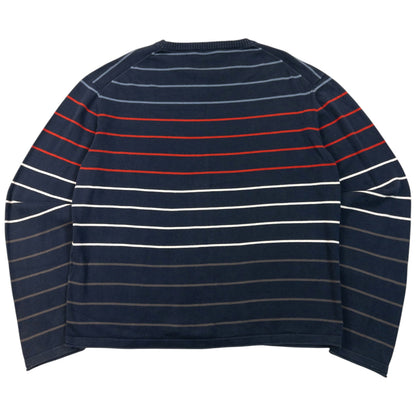 Vintage 2000s YSL Yves Saint Laurent Striped Jumper Size M | Medium, Navy