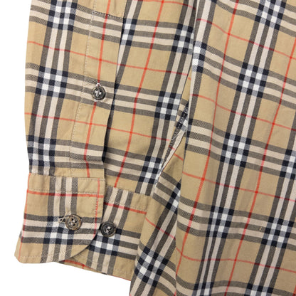 Vintage 90s Burberry Nova Check Long Sleeve Button Up Shirt Size XXL | XXL, Beige