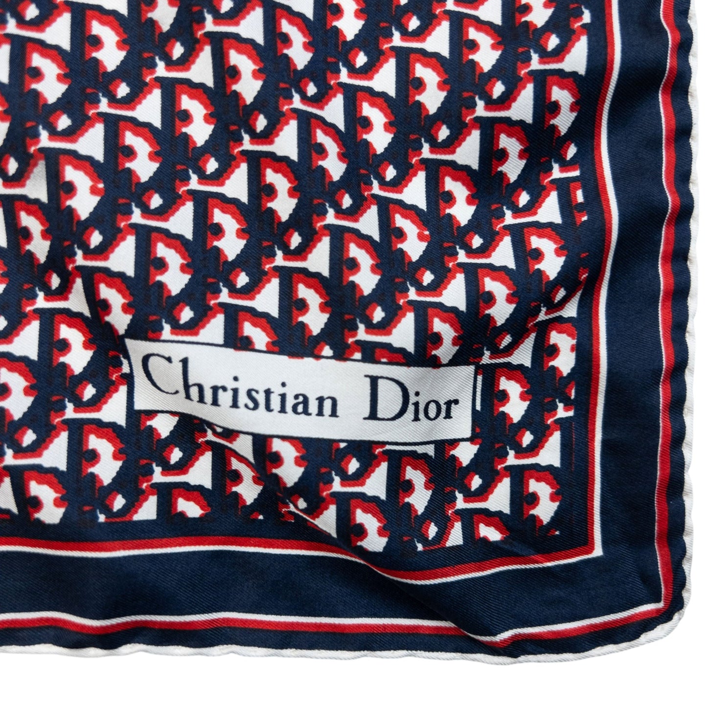 Vintage 2000s Dior Monogram Silk Scarf | O/S, Navy
