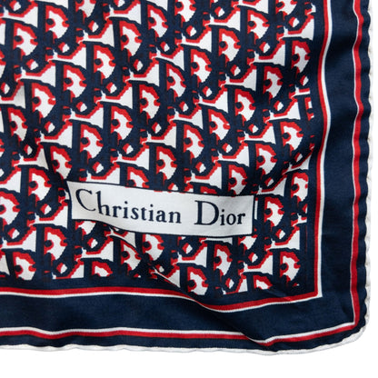 Vintage 2000s Dior Monogram Silk Scarf | O/S, Navy