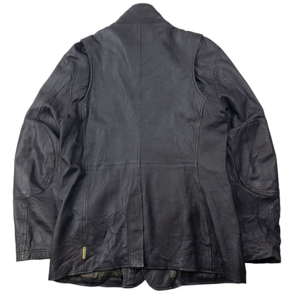 Vintage 2000s Armani Jeans Zip Up Leather Jacket Size L