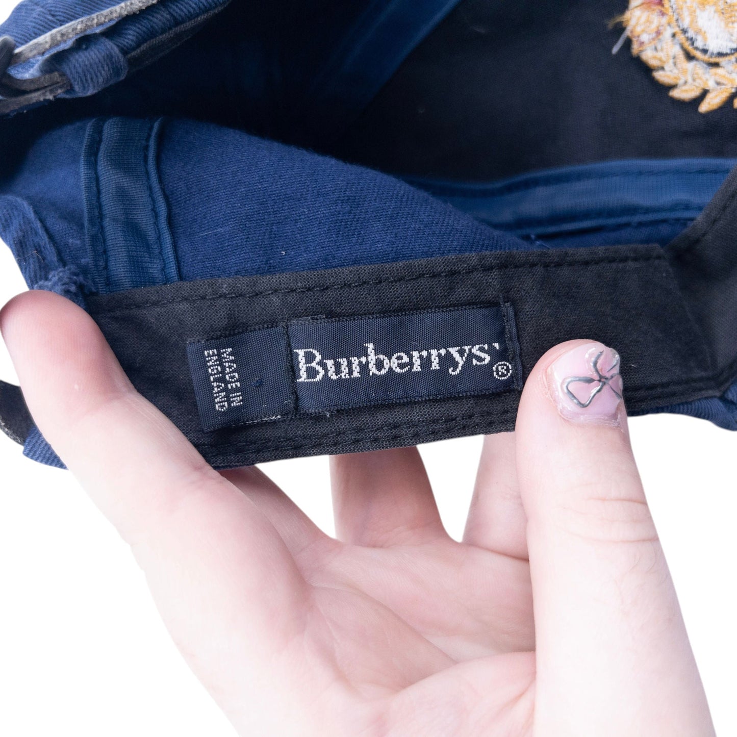 Vintage 90s Burberry Embroidered Hat | O/S, Navy