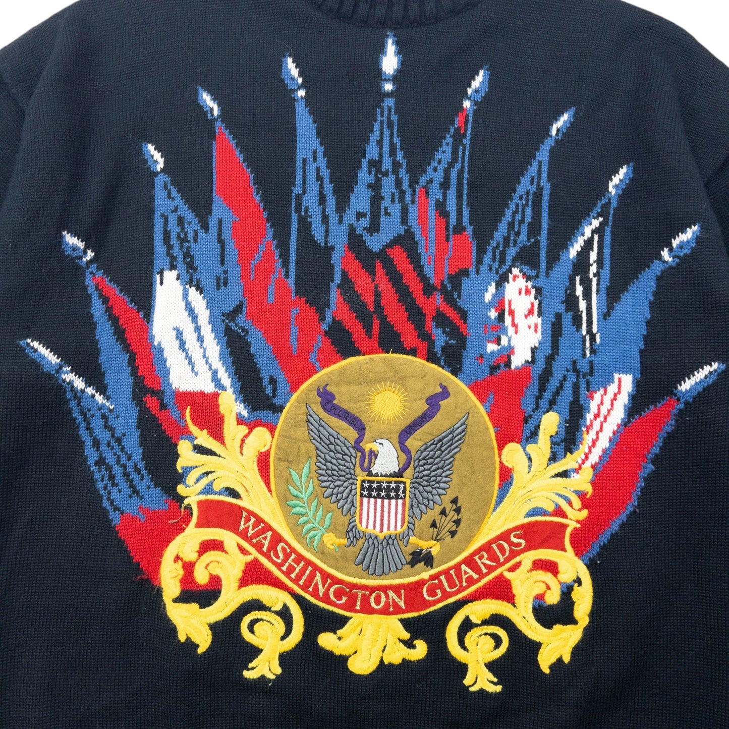 Vintage 90s Versace Jeans Couture Washington Guards Knit Jumper Size M