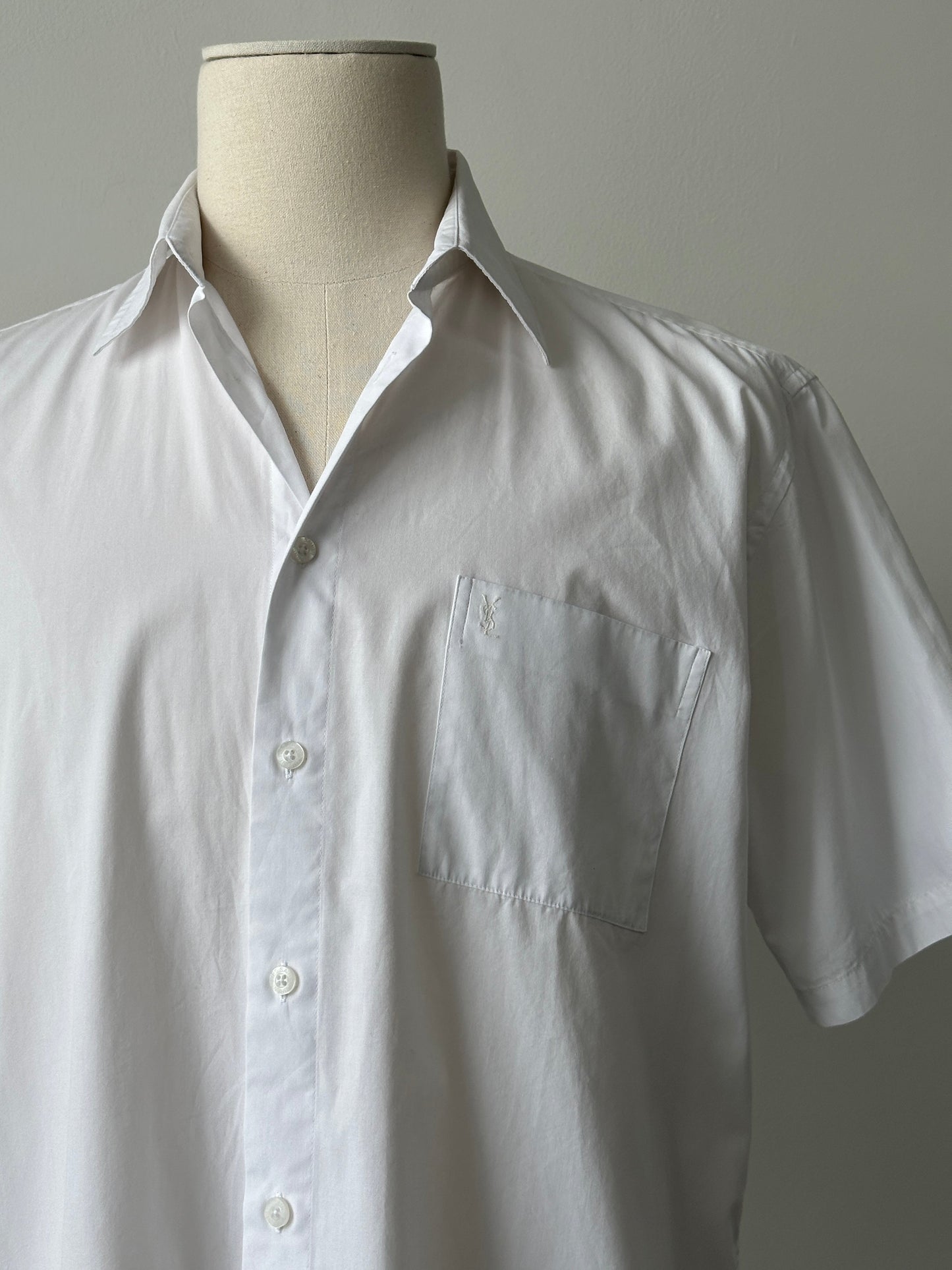 Yves Saint Laurent Pour Homme 2000s Cotton Short Sleeve Shirt - L