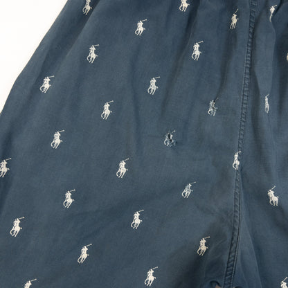 Vintage 2000s Polo Ralph Lauren Monogram Pyjama Bottoms Size S | Small, Navy