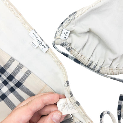 Vintage 2000s Burberry Nova Check Bikini Set Womens Size L | O/S, Tan