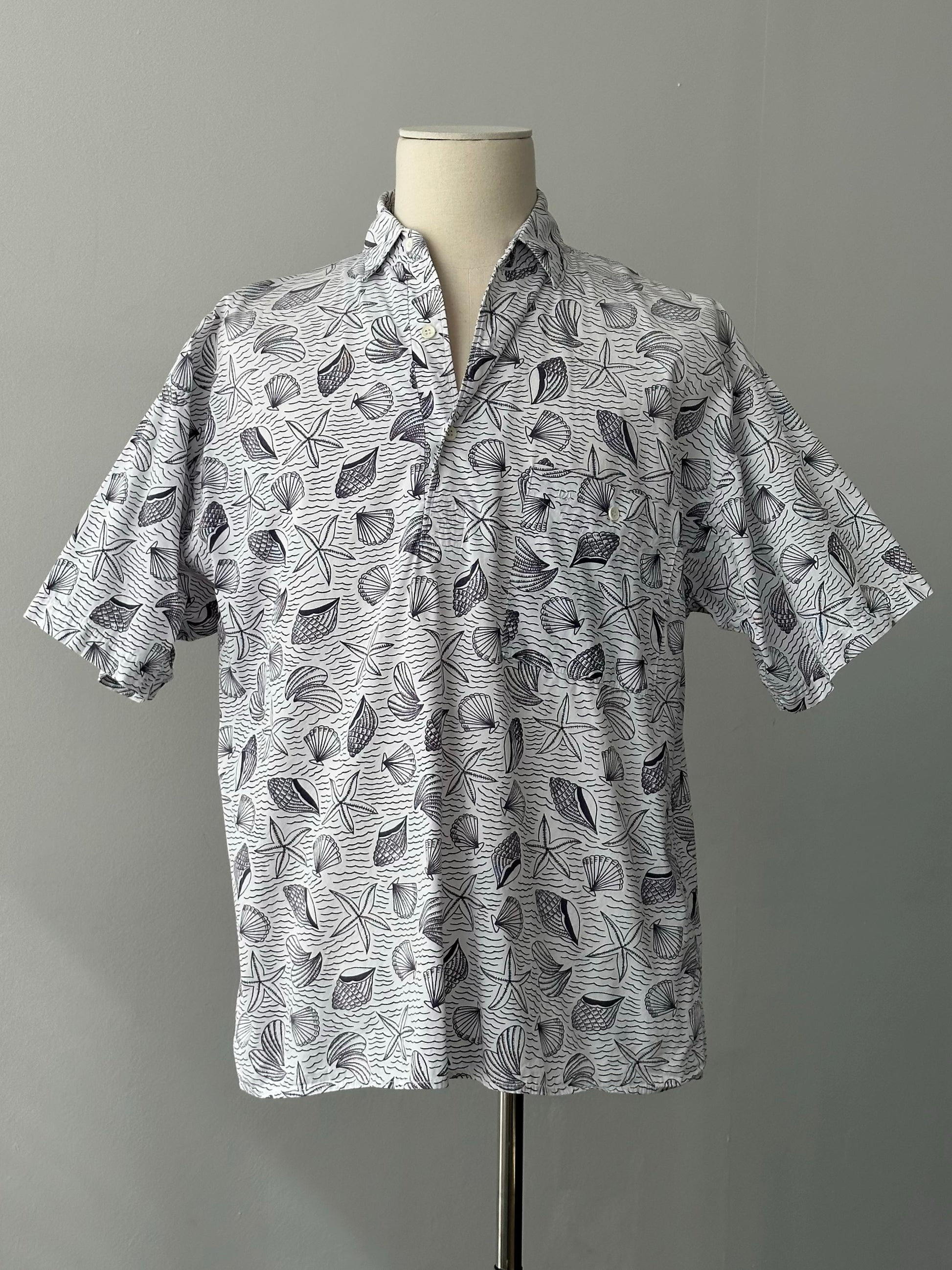 Christian Dior 1990s Cotton Resort Print Short Sleeve Shirt - XL