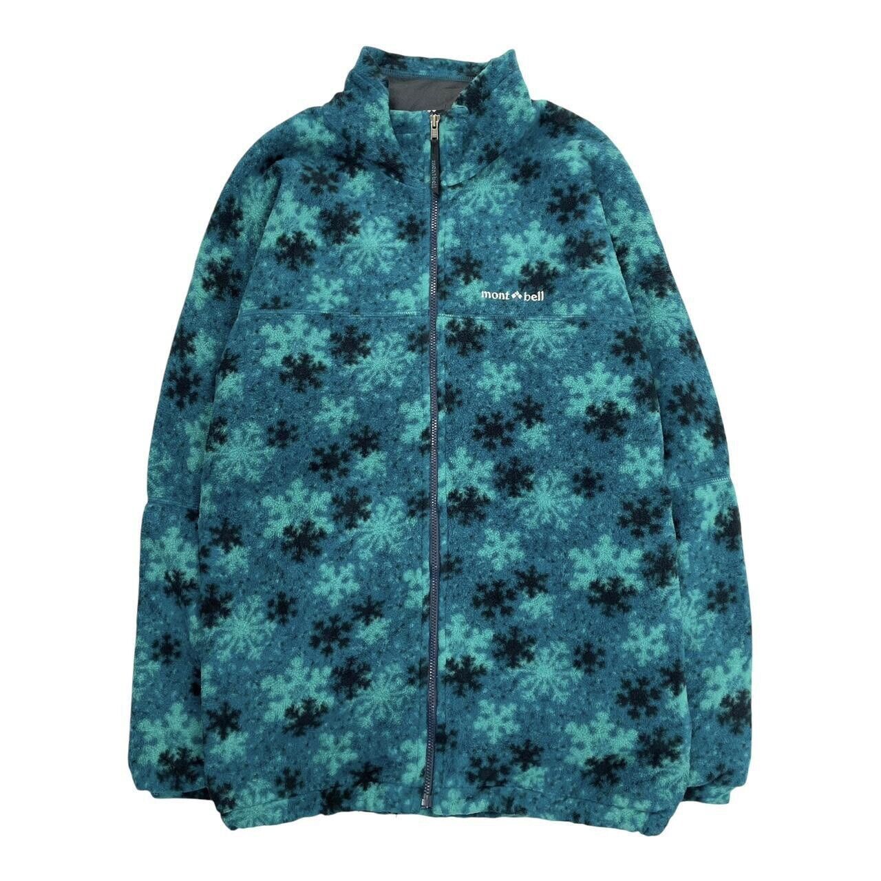 Montbell Snowflake Christmas Fleece, Size Medium | Medium, Turquoise