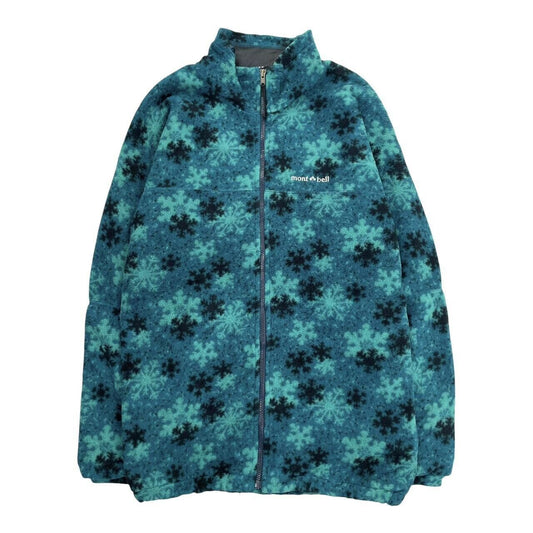 Montbell Snowflake Christmas Fleece, Size Medium | Medium, Turquoise