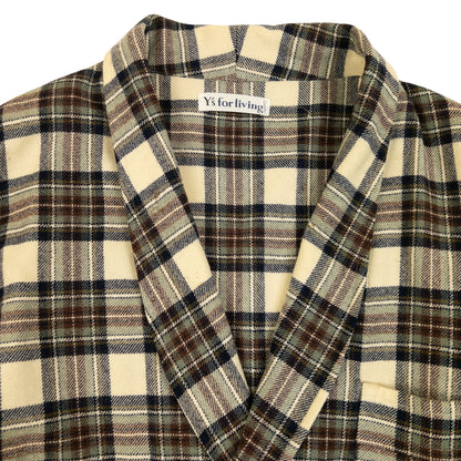Vintage 90s Yohji Yamamoto Checkered Wool Jacket Size M | Medium, Red