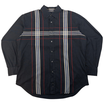 Vintage Burberry Nova Check Long Sleeve Button Up Shirt Size XL
