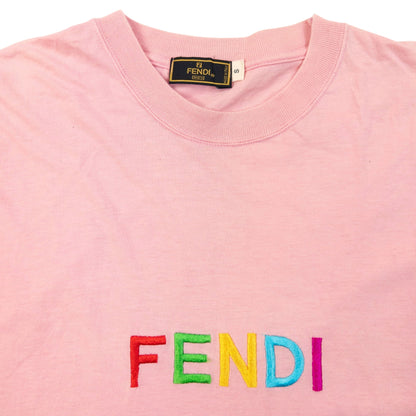 Vintage 90s Fendi Embroidered T Shirt | Small, Pink
