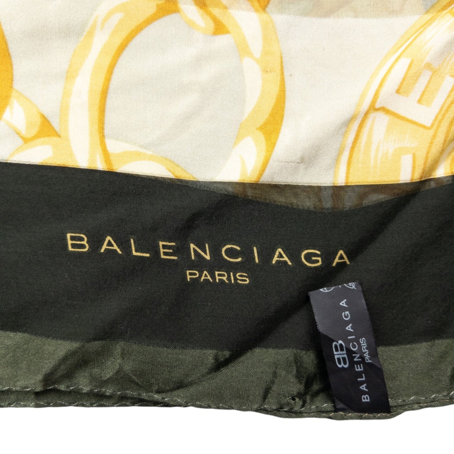 Vintage 2000s Balenciaga Chain Pattern Silk Scarf