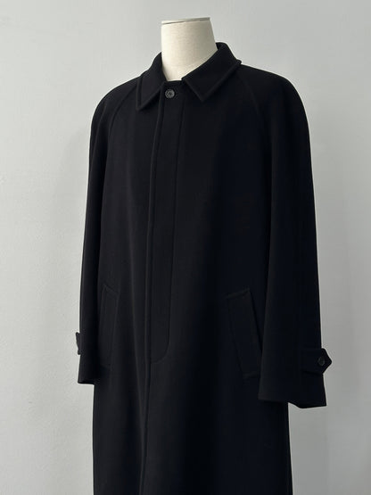 St Michael 1990s Italian wool cashmere belted coat in XXL, showcasing a classic design with a tailored fit and textured fabric.
