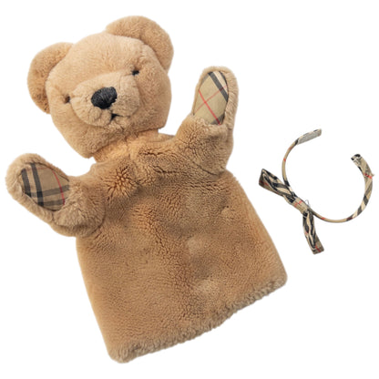 Vintage 80s Burberry Nova Check Fur Hand Puppet