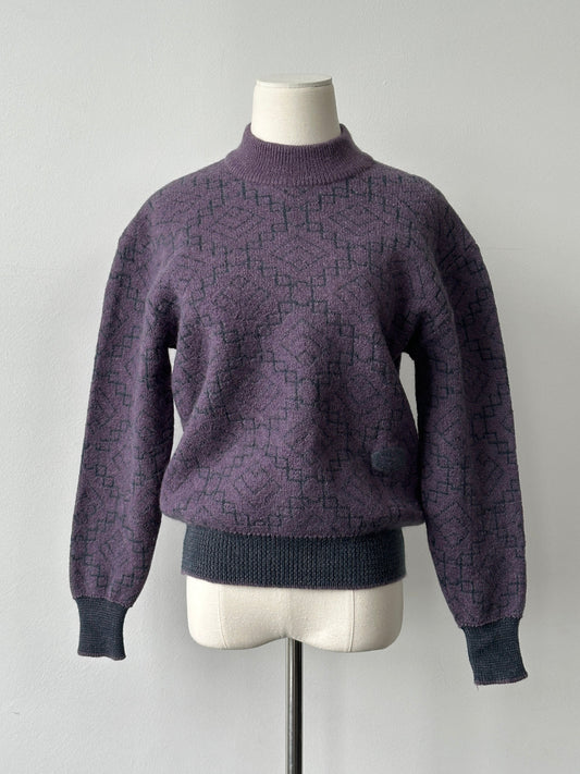 Yves Saint Laurent 1990s Wool Mohair Geometric Jumper - S