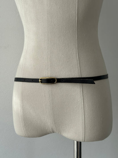 Vintage 1990s Leather Skinny Belt - W27-30