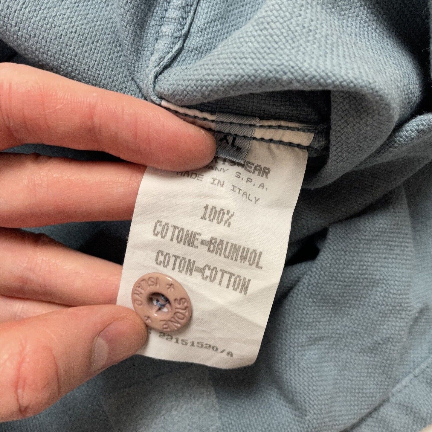 Vintage Stone Island Marina Shirt SS1995, Size XL | Large, Slate Blue