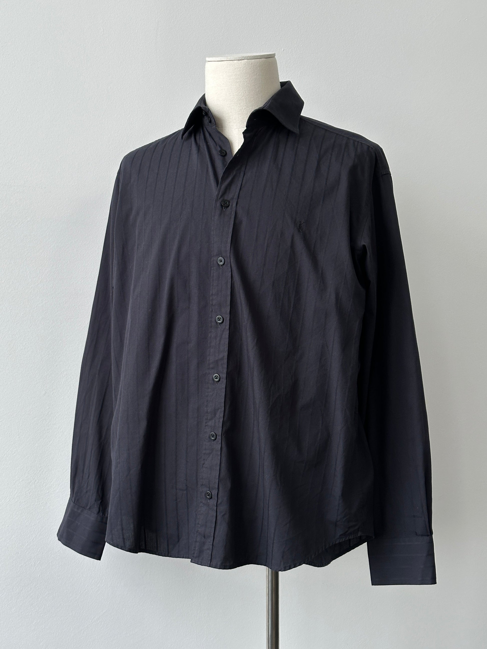 Yves Saint Laurent Pour Homme 1990s Cotton Striped Shirt - L-XL