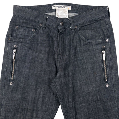Vintage Katharine Hamnett Cropped Denim Jeans Size W29 | W29, Black