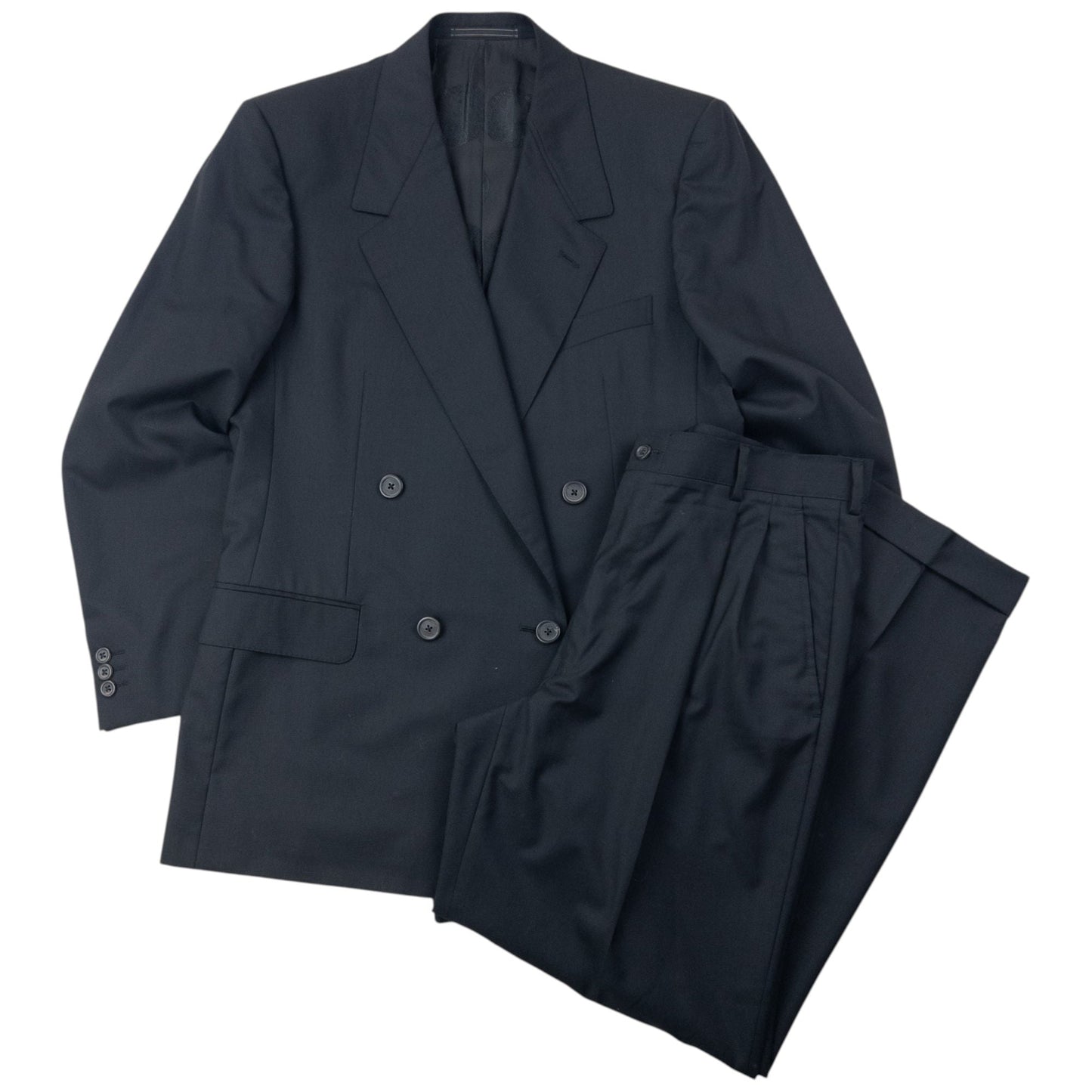 Vintage 90s Gianni Versace Jacket & Trousers Suit Set Size L | Large, Black