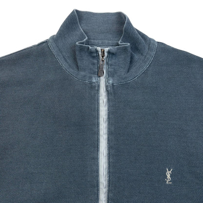 Vintage 2000s YSL Yves Saint Laurent Zip Up Sweatshirt Size M | Medium, Grey