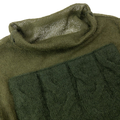Vintage 2000s Marithe + Francois Girbaud Mock Neck Wool Jumper Womens Size M | Medium, Green
