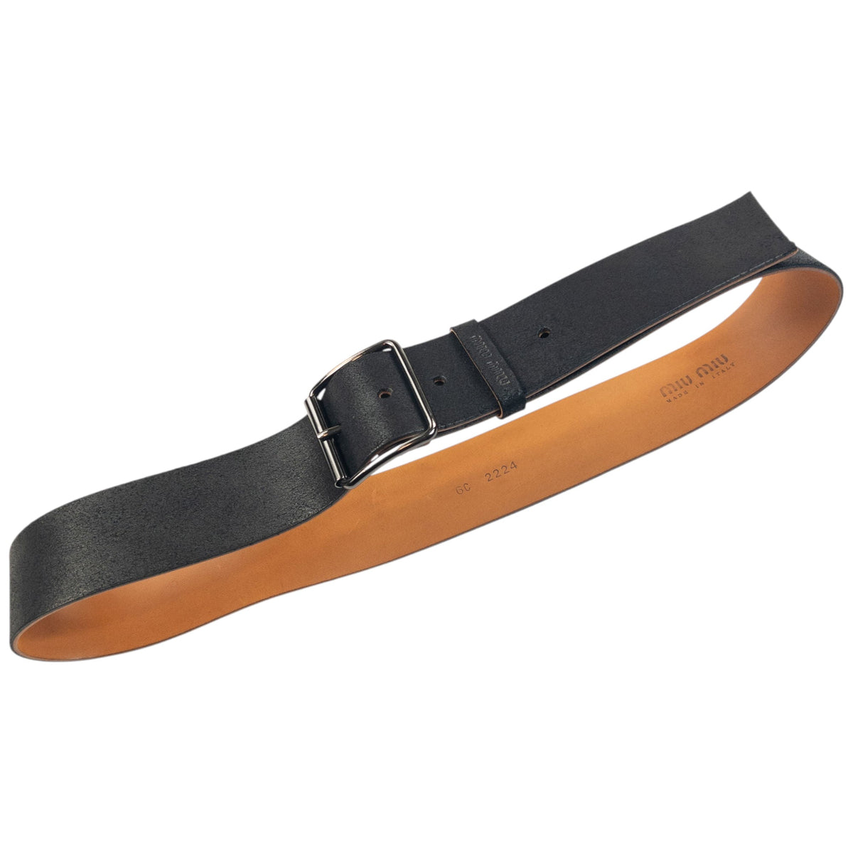 Vintage 2000sMiu Miu Leather Belt Size L | O/S, Black