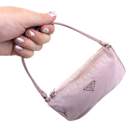 Vintage 2000s Prada Mini Baguette Shoulder Bag | O/S, Pink