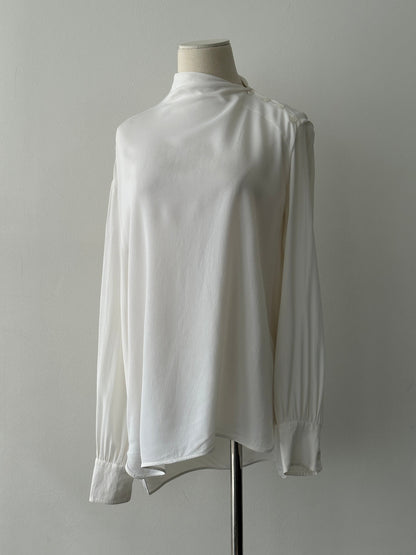 Sportmax 2000s Sheer Crepe High Neck Top - M