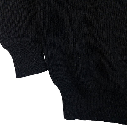 Vintage 90s Marithe + Francois Girbaud Ribbed Wool Knit Jumper | Small, Black