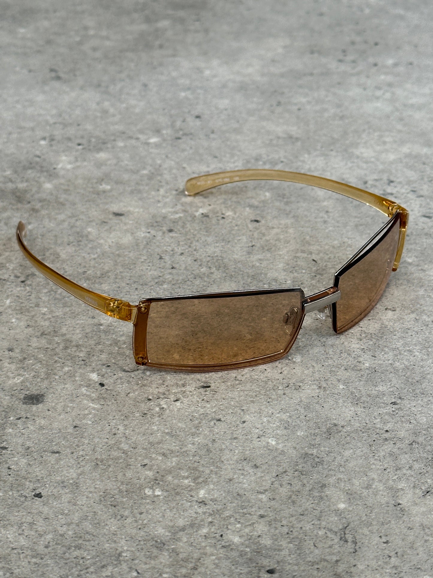 Versace Versus 1990s Rimless Rectangular Logo Sunglasses