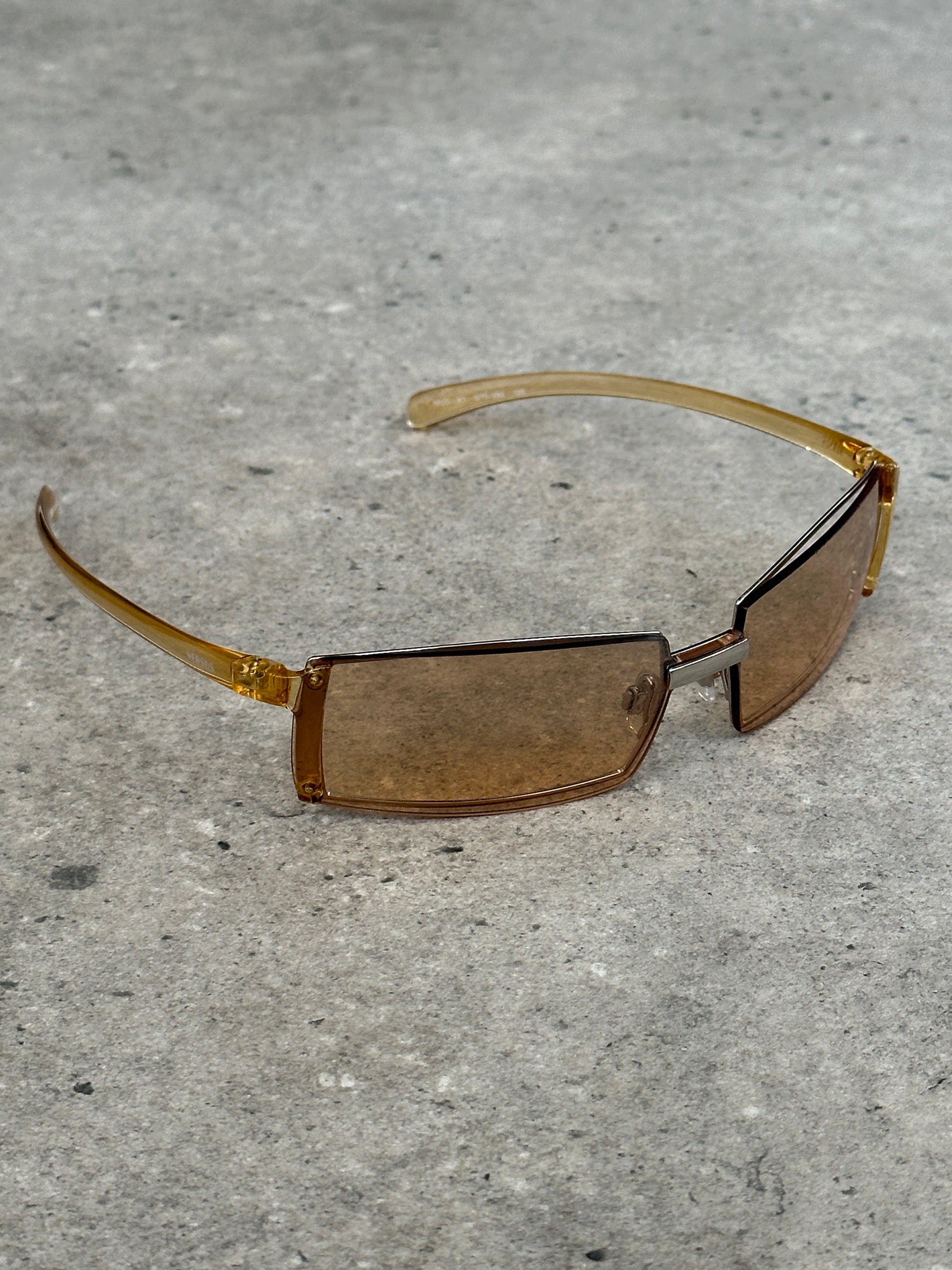 Versace Versus 1990s Rimless Rectangular Logo Sunglasses