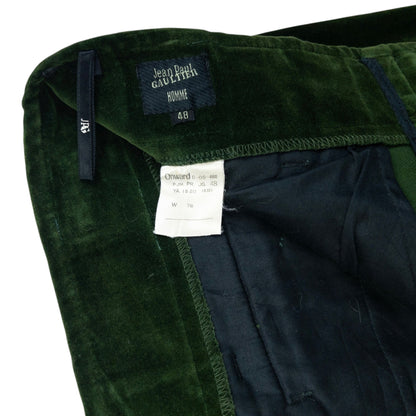 Vintage 90s Jean Paul Gaultier Velour Stirrup Trousers Size W32 | W32, Green