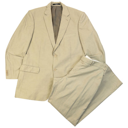 Vintage 2000s Balmain Jacket & Trousers Suit Set Size L | Large, Beige