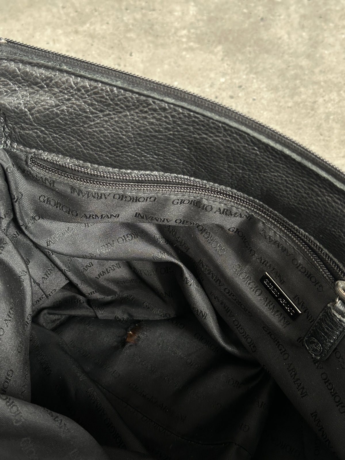 Giorgio Armani 1990s Leather Logo Crossbody Bag