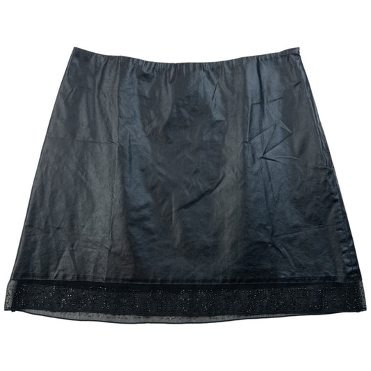 Vintage 2000s Versace Jeans Couture Faux Leather Mini Skirt Womens Size W26 | W26, Black