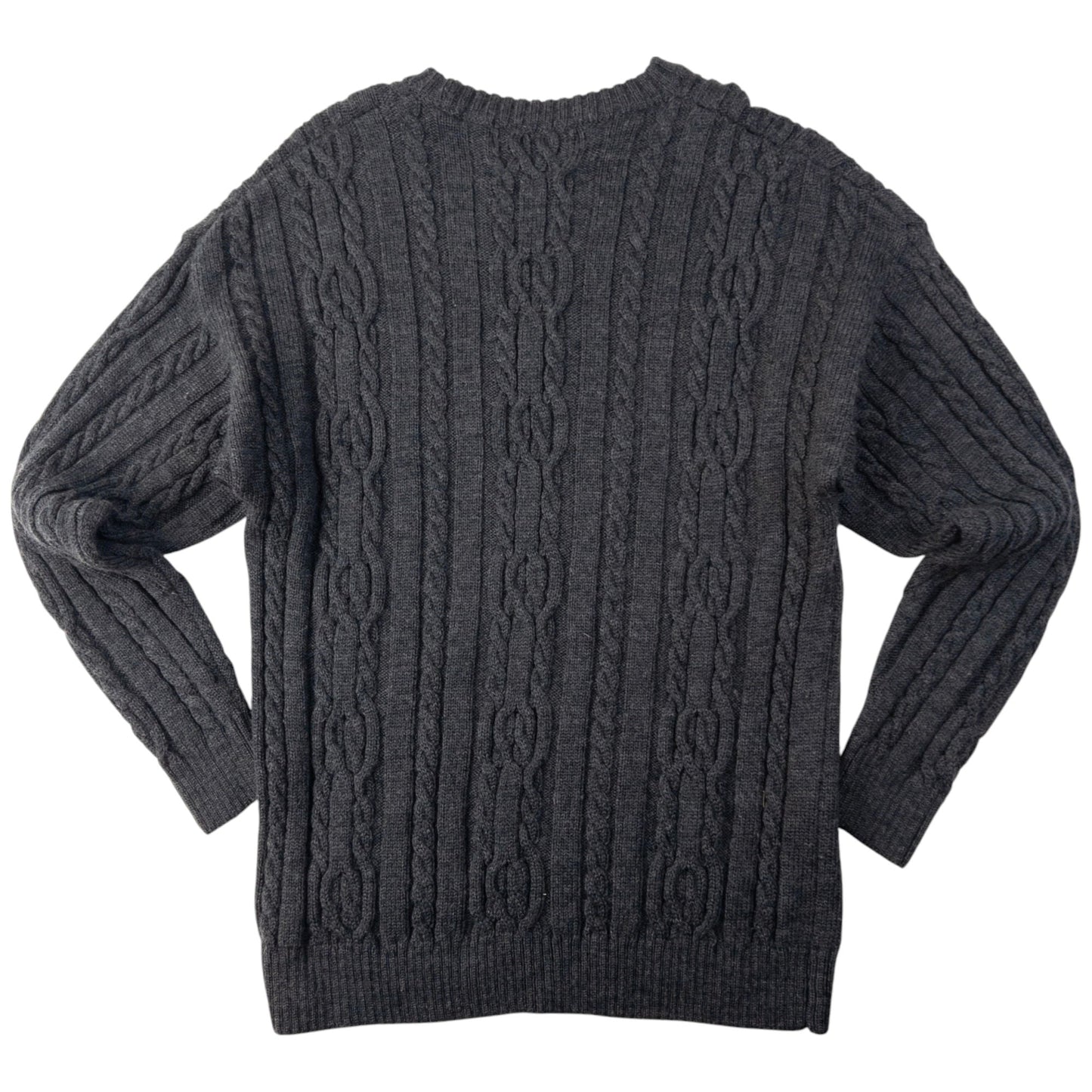 Vintage Burberry Embroidered Cable Knit Jumper Size M