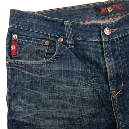 Vintage Oniarai Embroidered Devil Japanese Denim Jeans Size W38