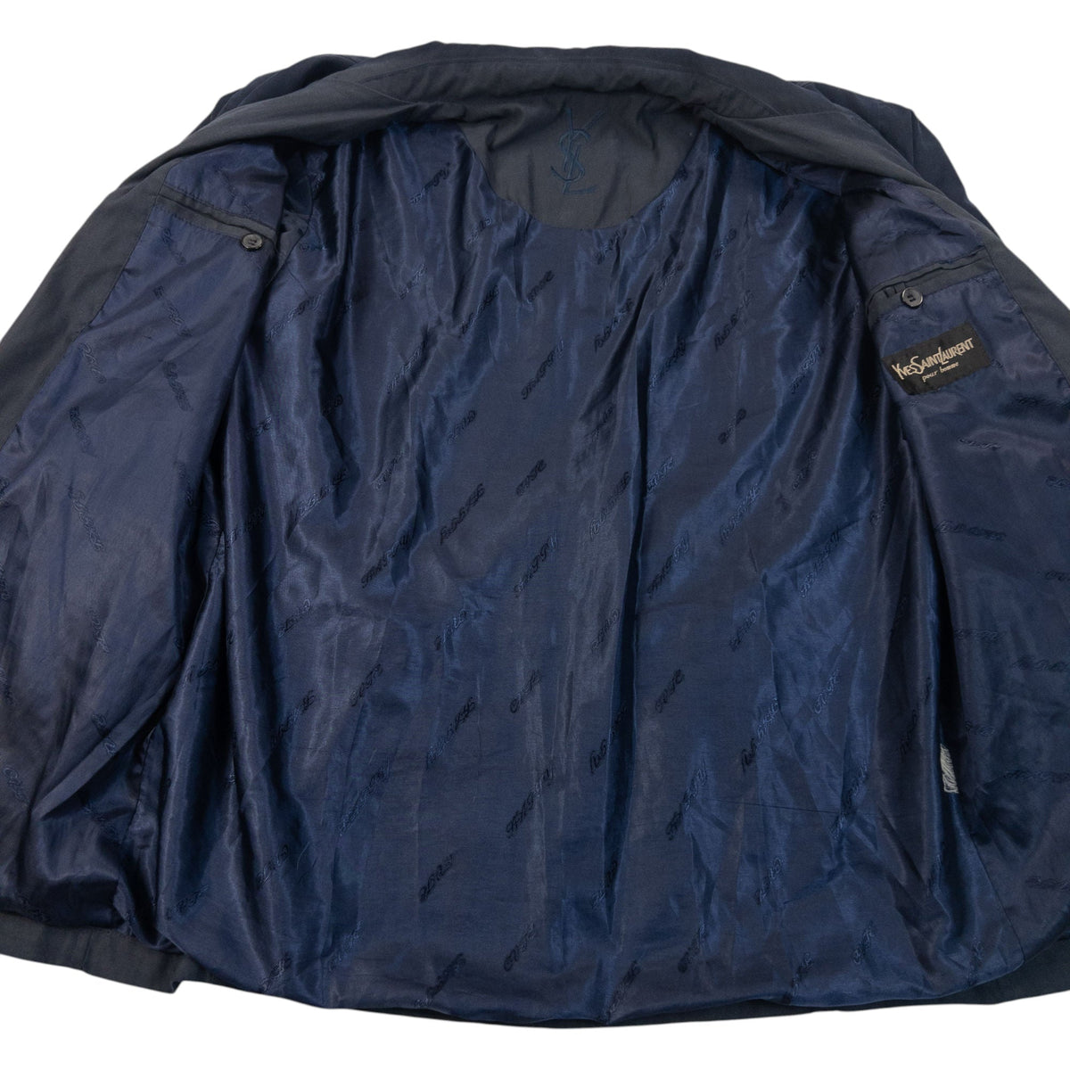Vintage 90s YSL Yves Saint Laurent Harrington Jacket Size M | Medium, Navy