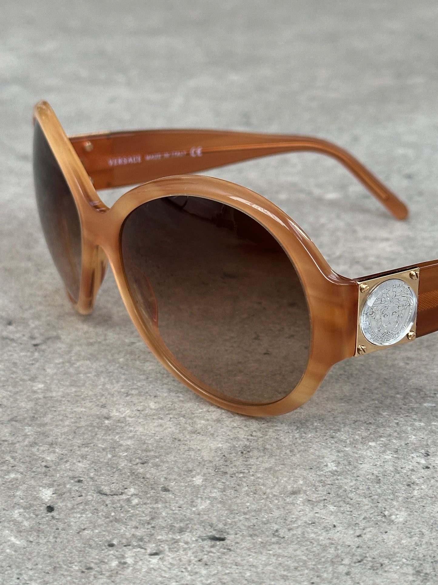 Versace 2000s Oversized Round Medusa Logo Sunglasses
